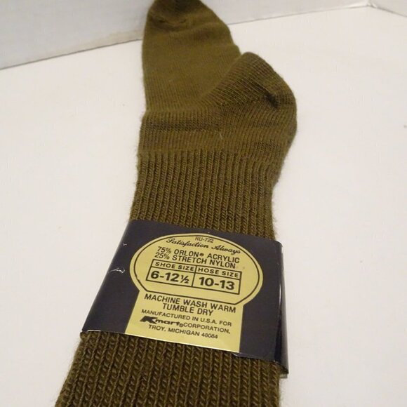 Vintage Kmart Socks Crew Soft Orlon Light Brown Size 10-13 Stretch NOS - Picture 3 of 3